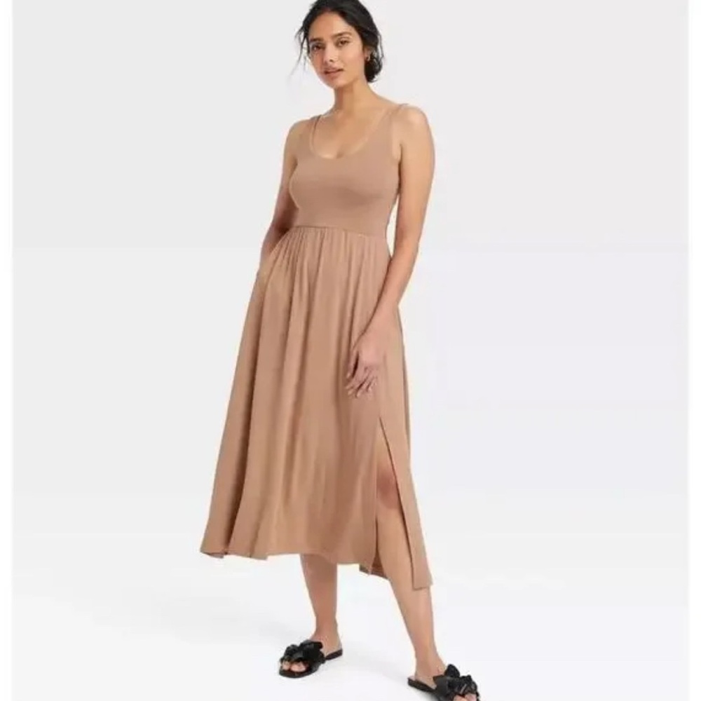a new day Tan Midi Dress